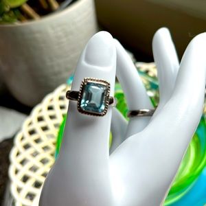 Blue Topaz sterling ring 6.5